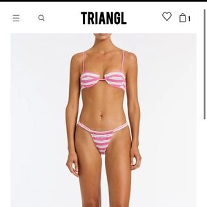 Pink and white stripe terry bikini Triangl Palma Orch Bikini